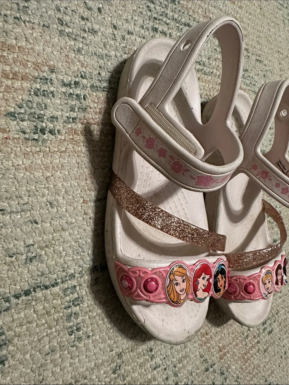 Girls' Pink Glitter Strap Crocs